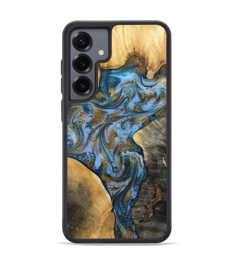 Galaxy S25 Plus Wood Phone Case - Huey (Teal & Gold, 801887)
