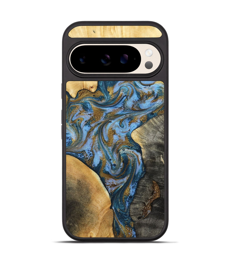 Pixel 10 Wood Phone Case - Huey (Teal & Gold, 801887)