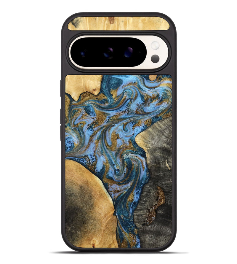 Pixel 9 Pro XL Wood Phone Case - Huey (Teal & Gold, 801887)