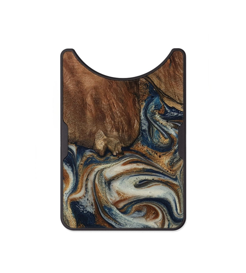 Alloy Wood Wallet - Tamera (Teal & Gold, 801888)