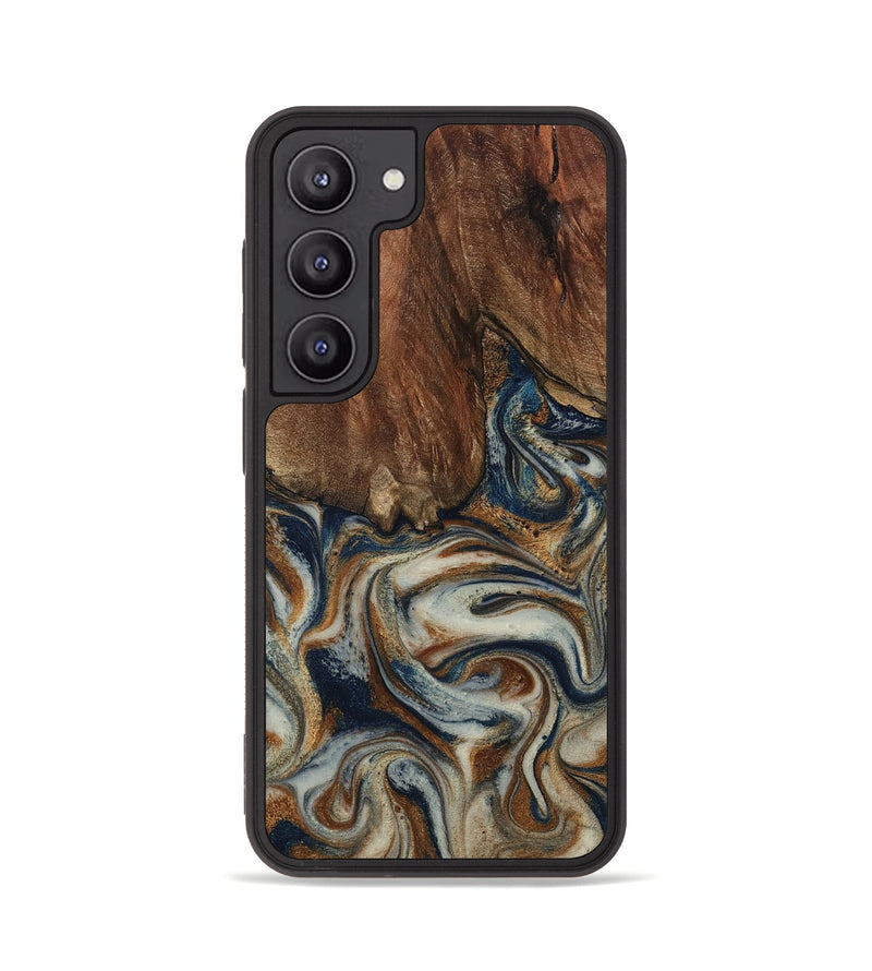 Galaxy S23 Wood Phone Case - Tamera (Teal & Gold, 801888)