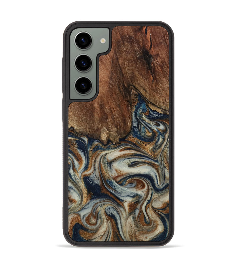 Galaxy S23 Plus Wood Phone Case - Tamera (Teal & Gold, 801888)