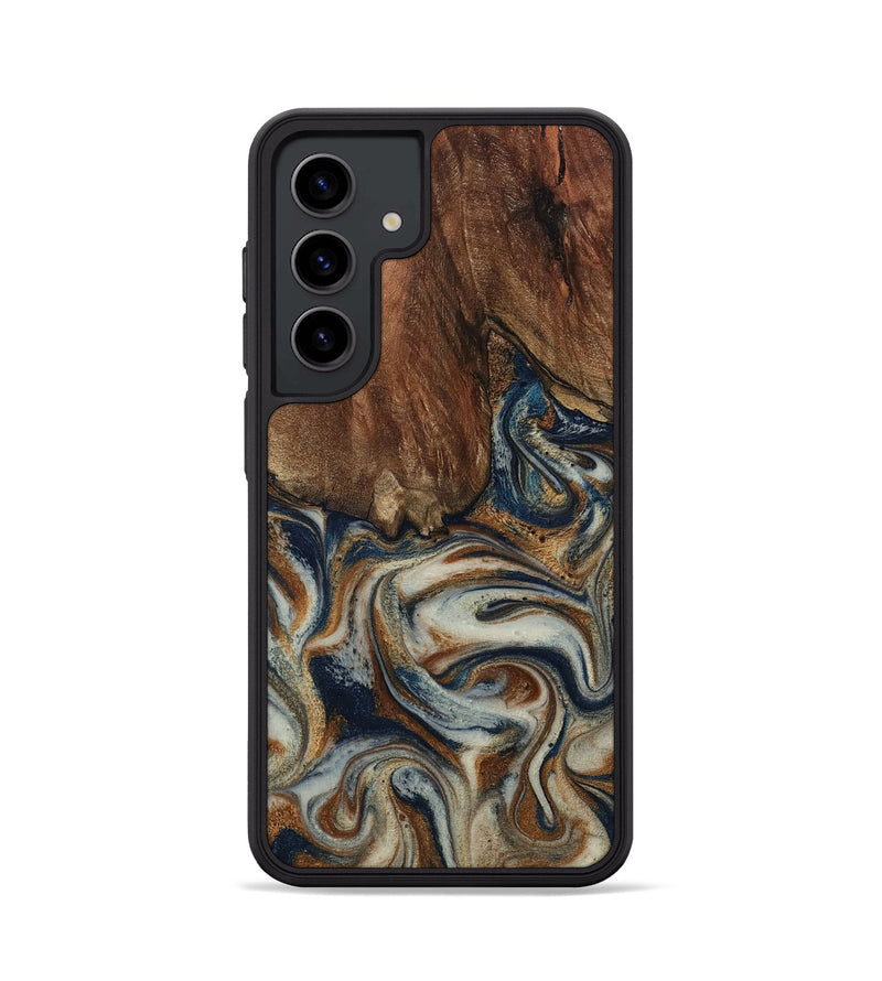 Galaxy S24 Wood Phone Case - Tamera (Teal & Gold, 801888)
