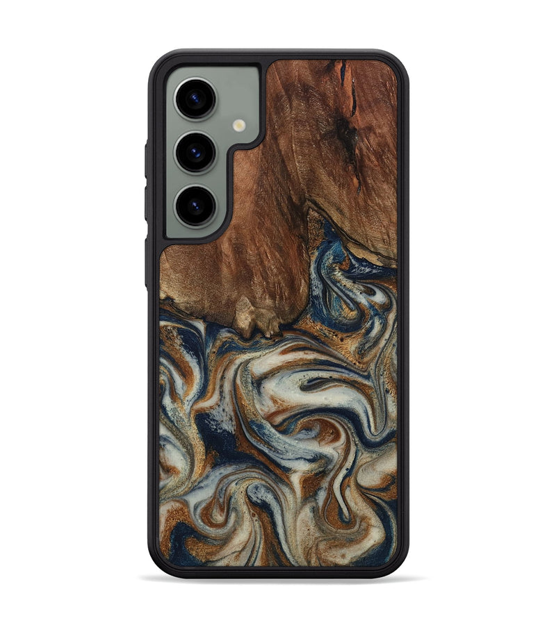 Galaxy S24 Plus Wood Phone Case - Tamera (Teal & Gold, 801888)