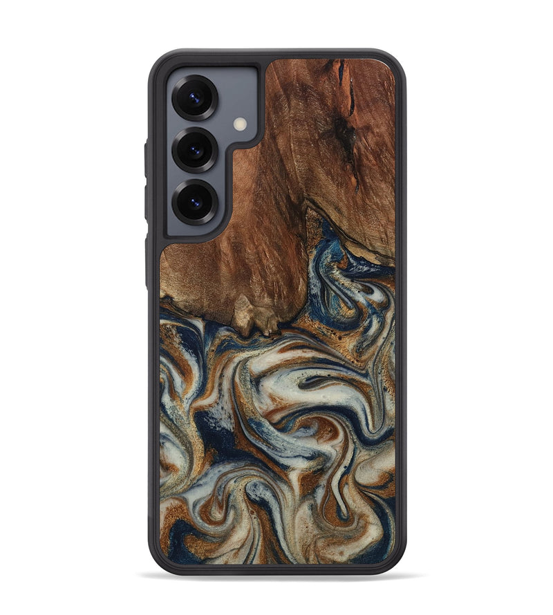 Galaxy S25 Plus Wood Phone Case - Tamera (Teal & Gold, 801888)