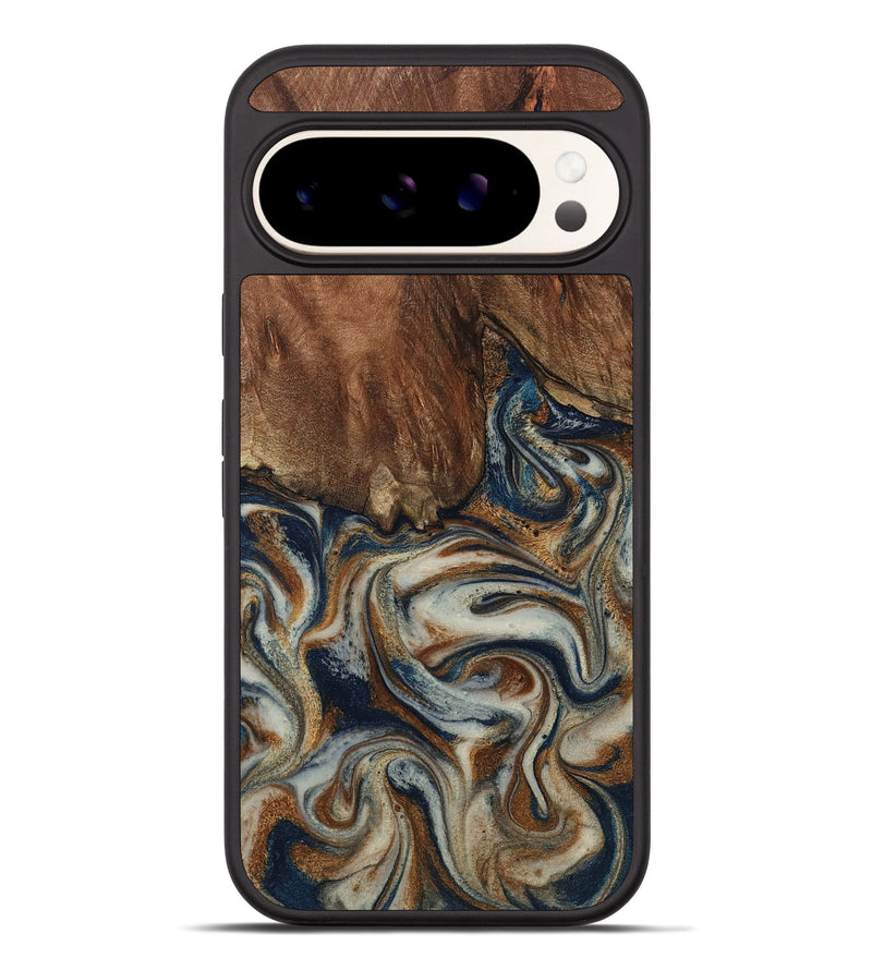 Pixel 10 Pro XL Wood Phone Case - Tamera (Teal & Gold, 801888)