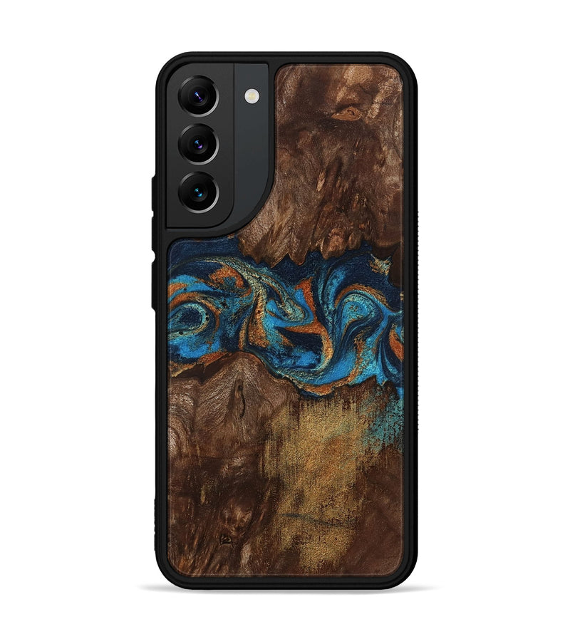 Galaxy S22 Plus Wood Phone Case - Marion (Teal & Gold, 801889)
