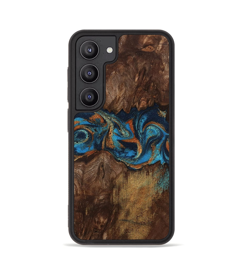 Galaxy S23 Wood Phone Case - Marion (Teal & Gold, 801889)