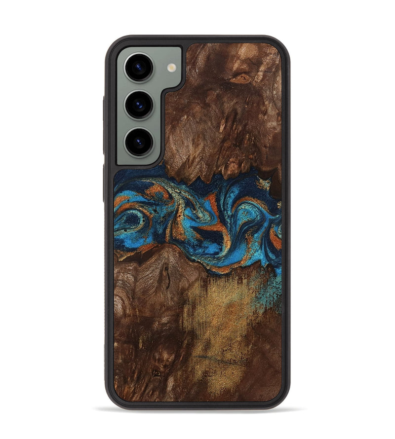 Galaxy S23 Plus Wood Phone Case - Marion (Teal & Gold, 801889)