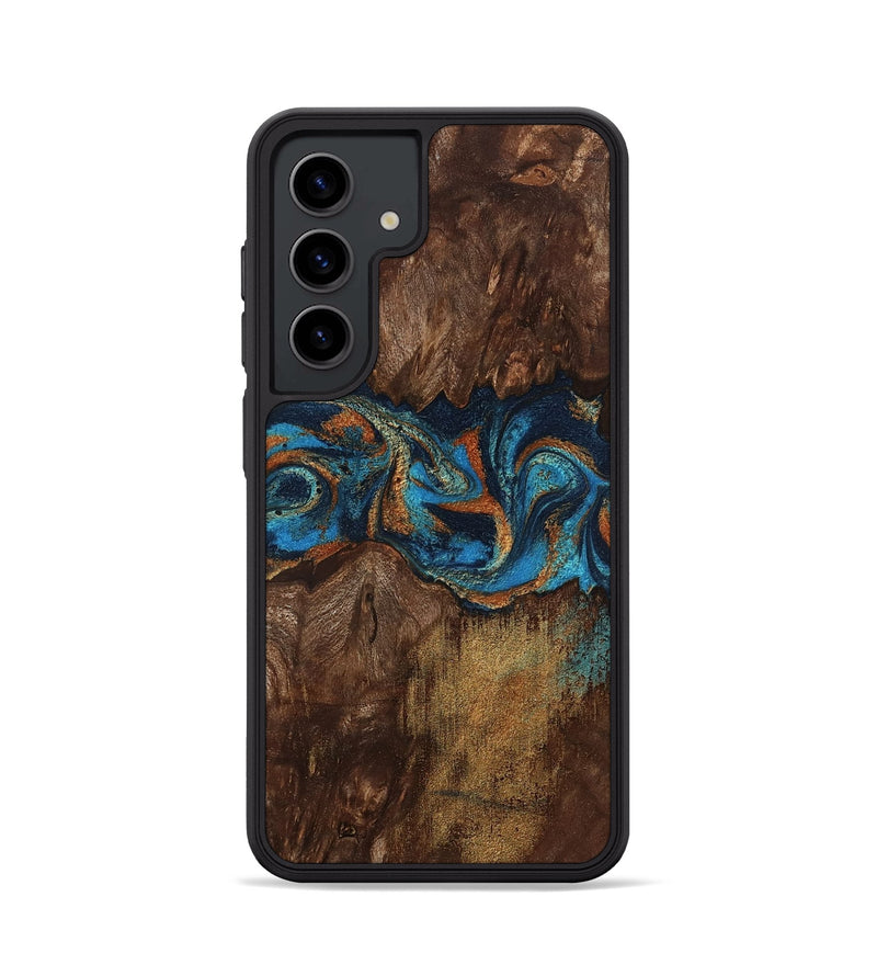 Galaxy S24 Wood Phone Case - Marion (Teal & Gold, 801889)