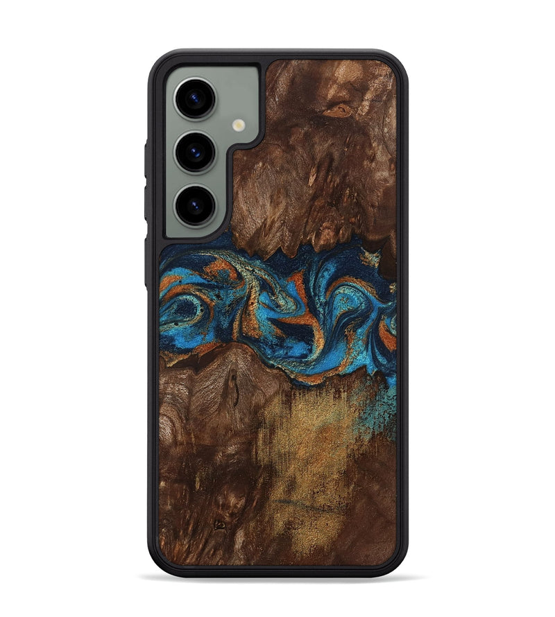Galaxy S24 Plus Wood Phone Case - Marion (Teal & Gold, 801889)