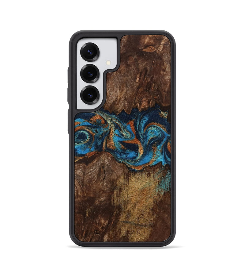 Galaxy S25 Wood Phone Case - Marion (Teal & Gold, 801889)