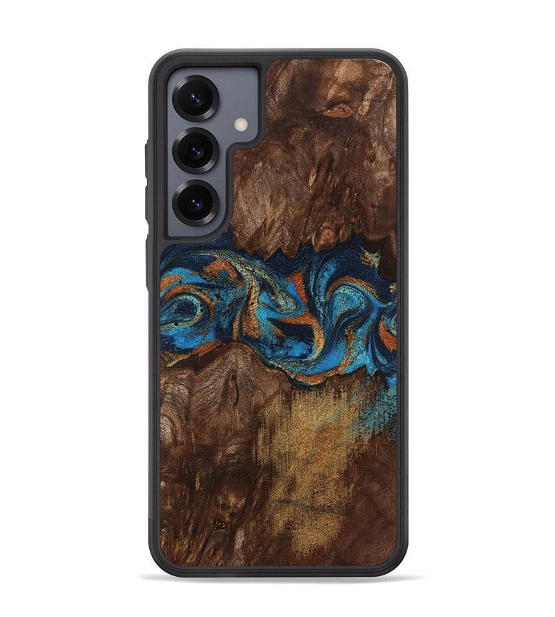 Galaxy S25 Plus Wood Phone Case - Marion (Teal & Gold, 801889)