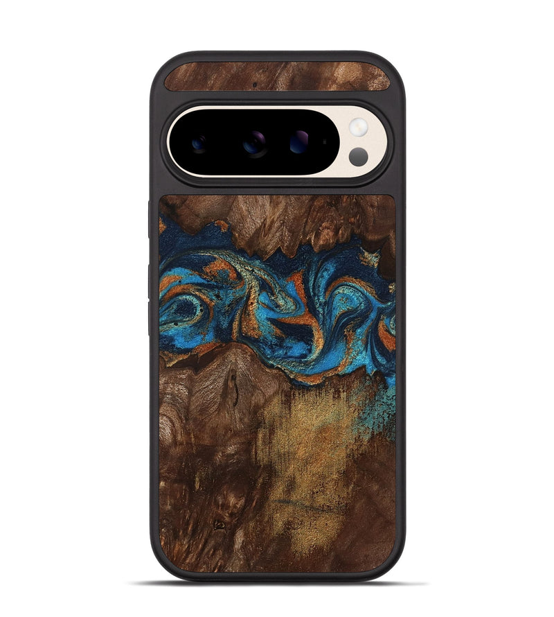 Pixel 10 Wood Phone Case - Marion (Teal & Gold, 801889)