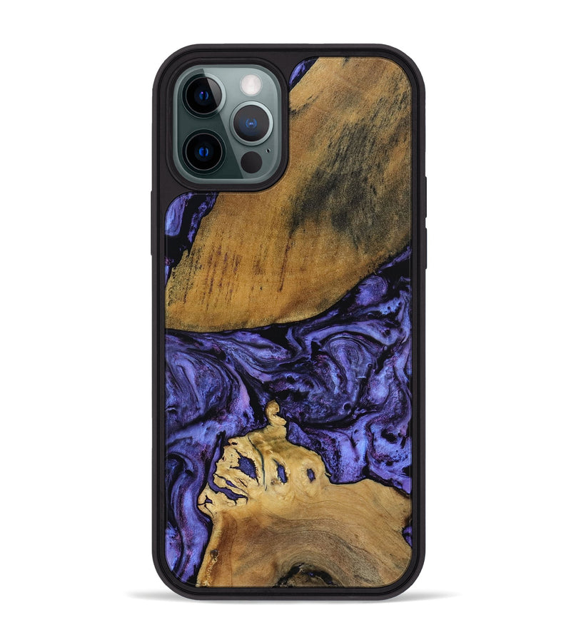 iPhone 12 Pro Max Wood Phone Case - Connie (Purple, 801890)