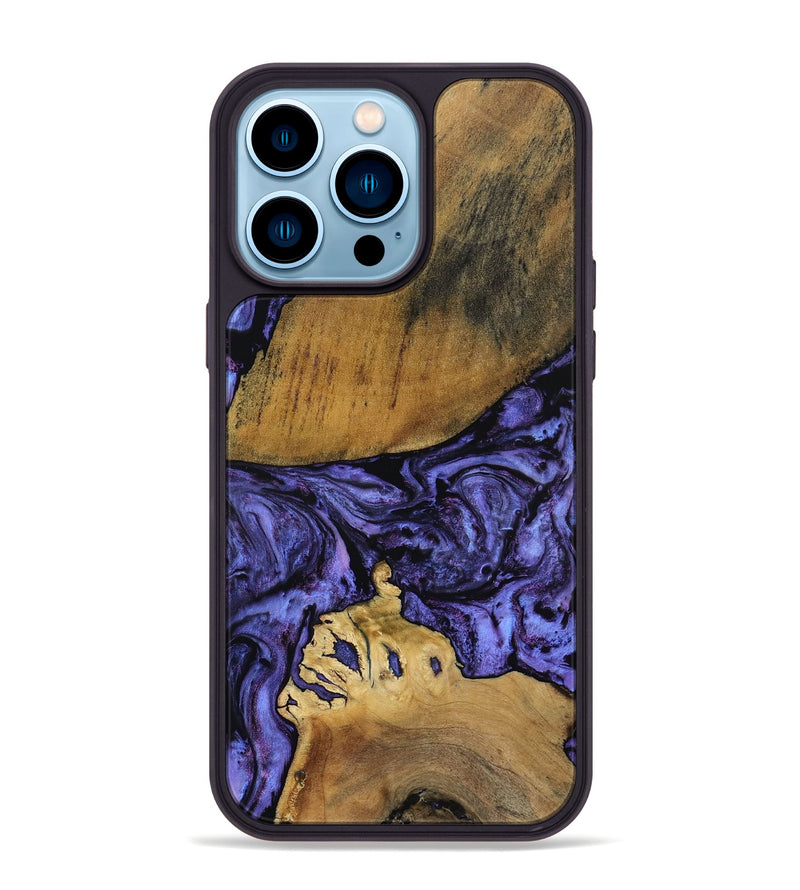 iPhone 14 Pro Max Wood Phone Case - Connie (Purple, 801890)