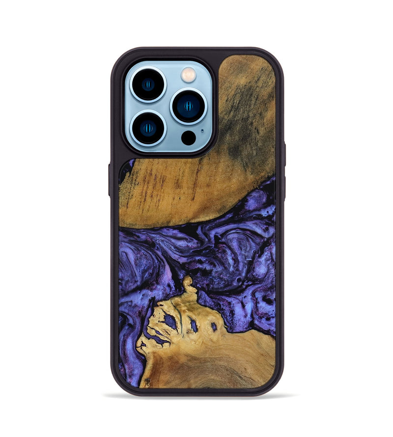 iPhone 14 Pro Wood Phone Case - Connie (Purple, 801890)