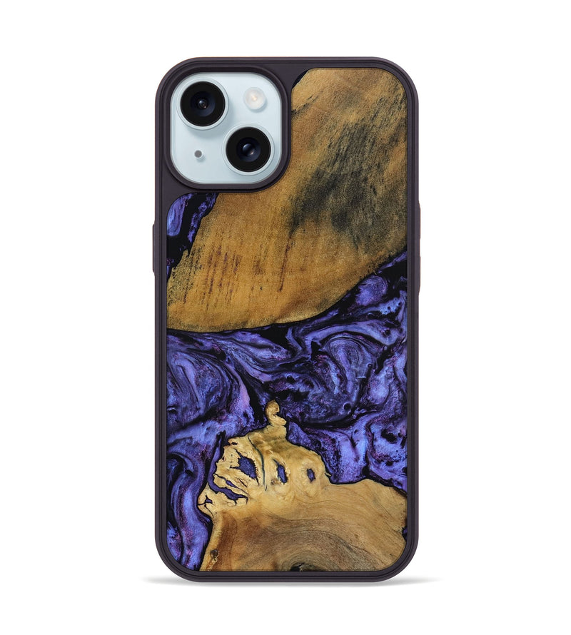 iPhone 15 Wood Phone Case - Connie (Purple, 801890)