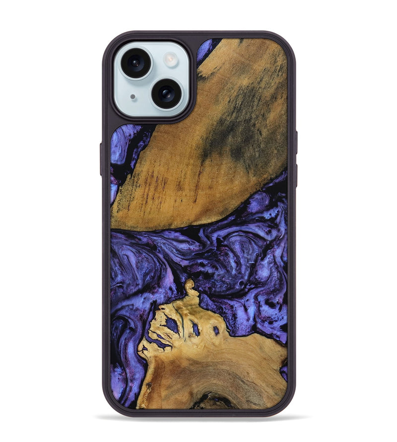 iPhone 15 Plus Wood Phone Case - Connie (Purple, 801890)