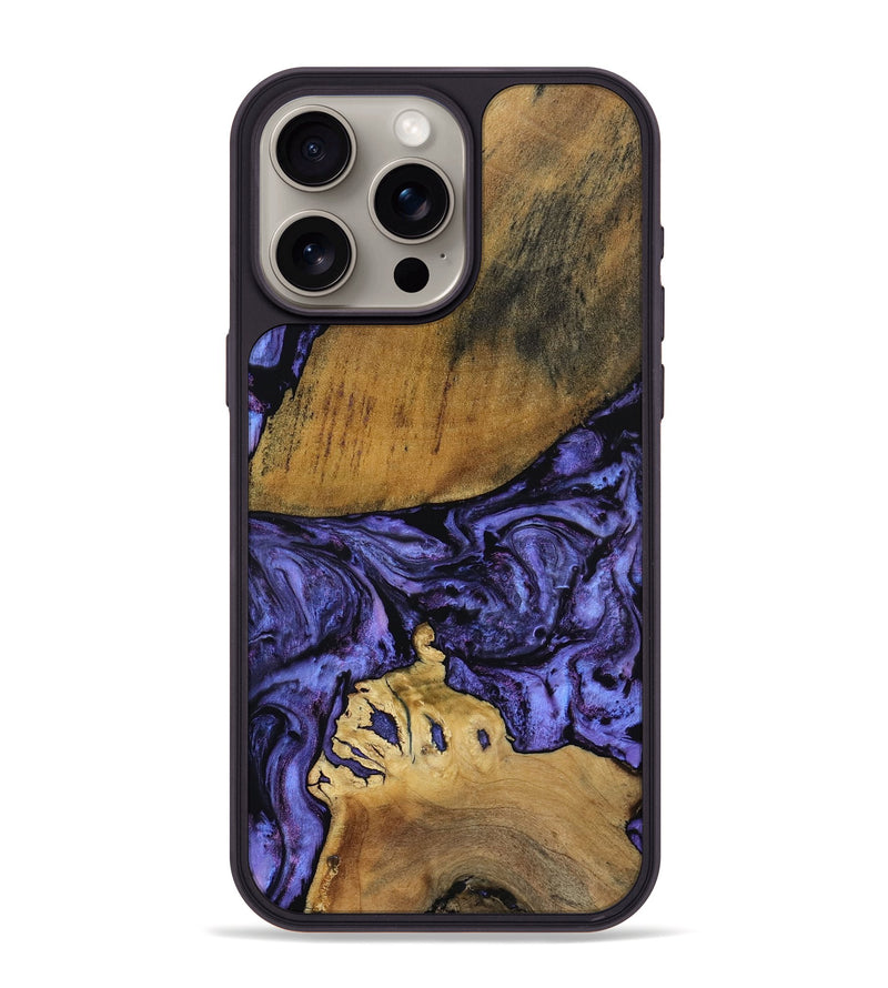 iPhone 15 Pro Max Wood Phone Case - Connie (Purple, 801890)