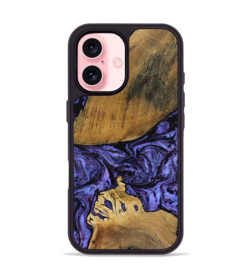 iPhone 16 Wood Phone Case - Connie (Purple, 801890)