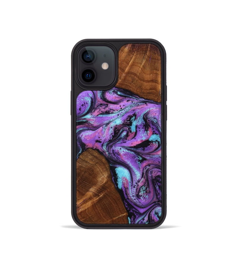 iPhone 12 mini Wood Phone Case - Owen (Purple, 801891)