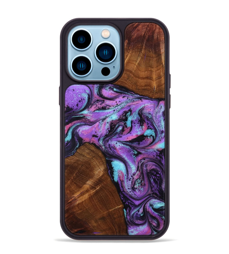iPhone 14 Pro Max Wood Phone Case - Owen (Purple, 801891)
