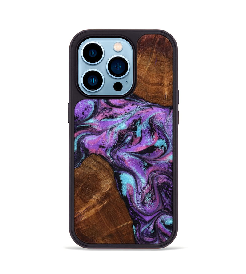 iPhone 14 Pro Wood Phone Case - Owen (Purple, 801891)