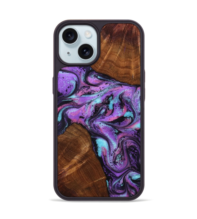 iPhone 15 Wood Phone Case - Owen (Purple, 801891)