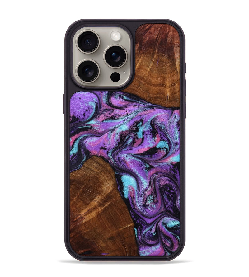iPhone 15 Pro Max Wood Phone Case - Owen (Purple, 801891)