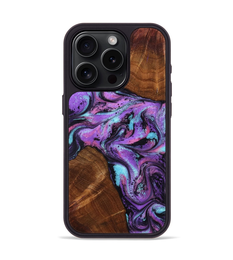 iPhone 15 Pro Wood Phone Case - Owen (Purple, 801891)