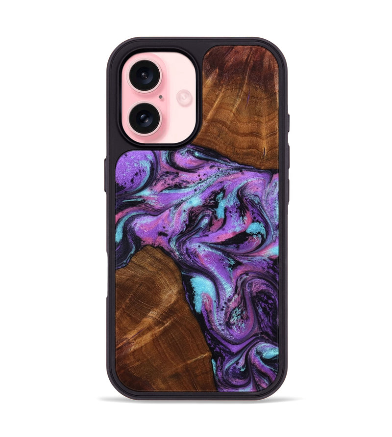 iPhone 16 Wood Phone Case - Owen (Purple, 801891)