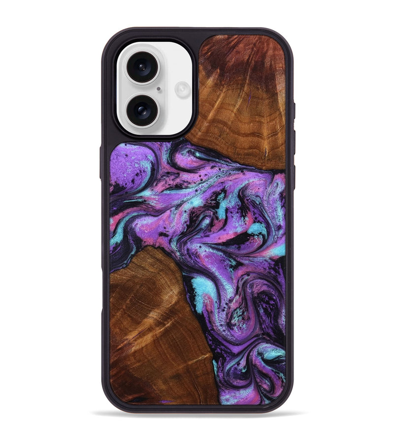 iPhone 16 Plus Wood Phone Case - Owen (Purple, 801891)