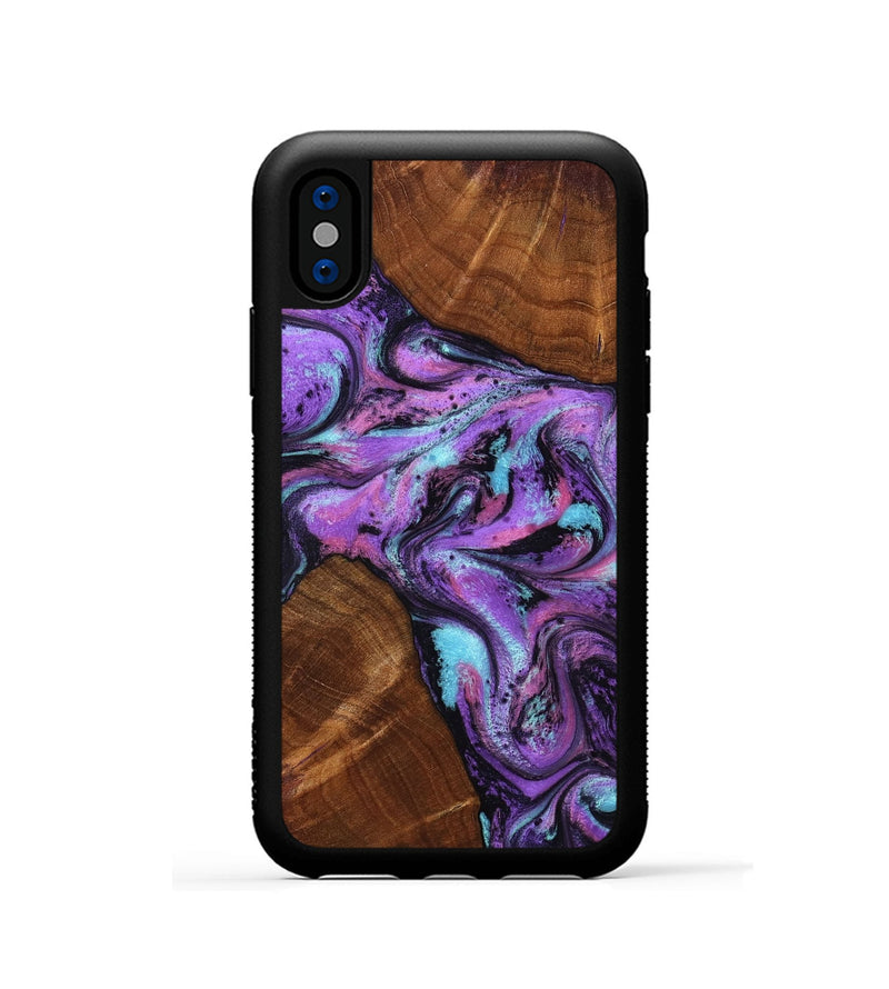 iPhone Xs Wood Phone Case - Owen (Purple, 801891)
