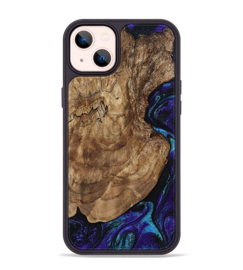 iPhone 14 Plus Wood Phone Case - Leo (Purple, 801892)