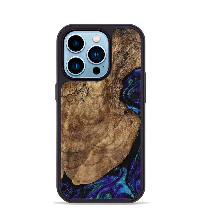 iPhone 14 Pro Wood Phone Case - Leo (Purple, 801892)