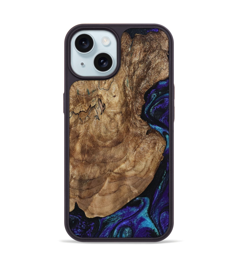 iPhone 15 Wood Phone Case - Leo (Purple, 801892)