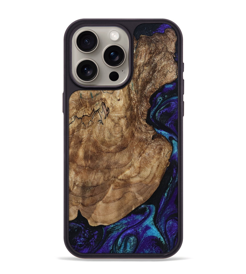 iPhone 15 Pro Max Wood Phone Case - Leo (Purple, 801892)