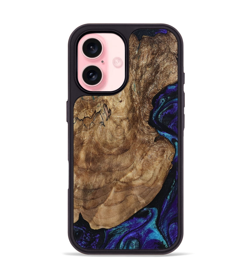 iPhone 16 Wood Phone Case - Leo (Purple, 801892)
