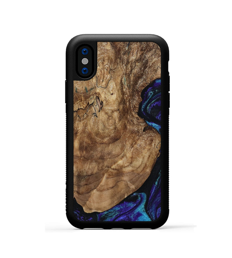 iPhone Xs Wood Phone Case - Leo (Purple, 801892)