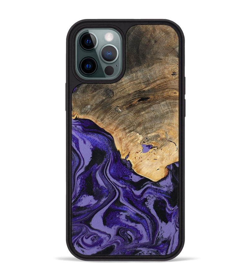 iPhone 12 Pro Max Wood Phone Case - Leona (Purple, 801893)