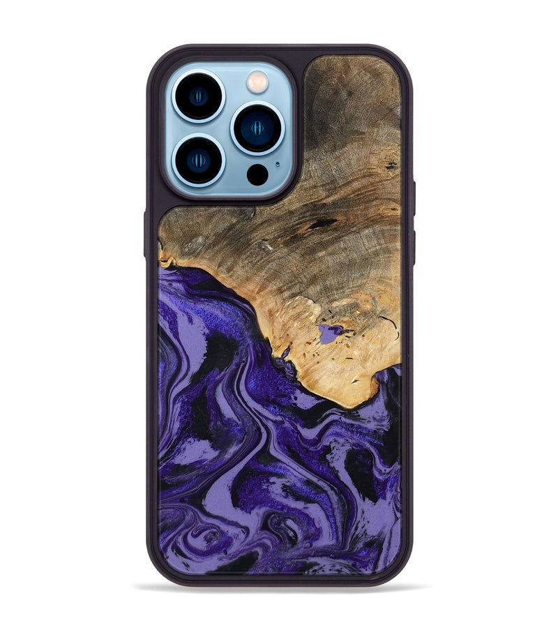 iPhone 14 Pro Max Wood Phone Case - Leona (Purple, 801893)