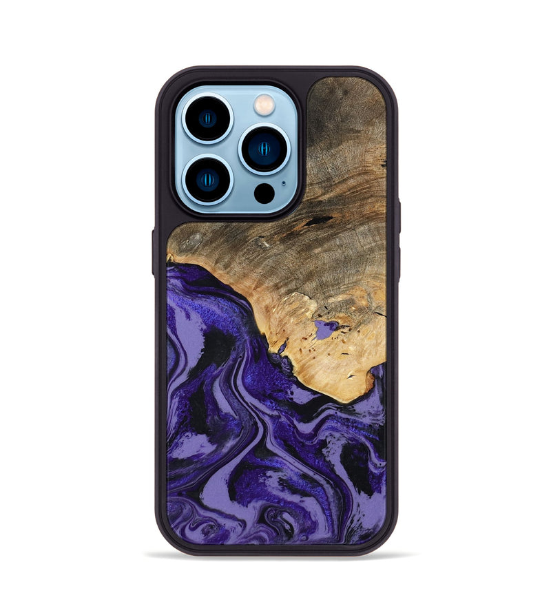 iPhone 14 Pro Wood Phone Case - Leona (Purple, 801893)