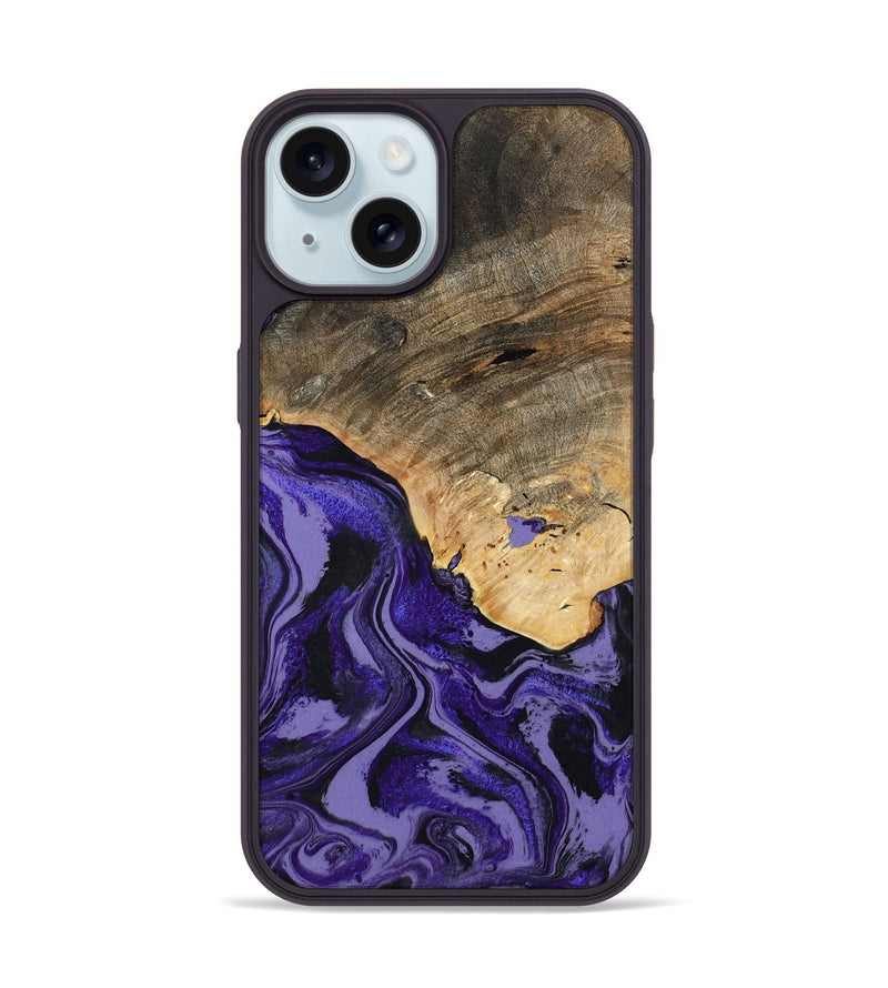 iPhone 15 Wood Phone Case - Leona (Purple, 801893)