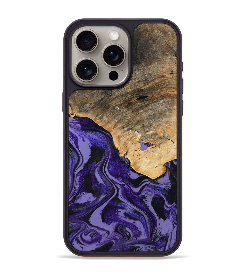 iPhone 15 Pro Max Wood Phone Case - Leona (Purple, 801893)