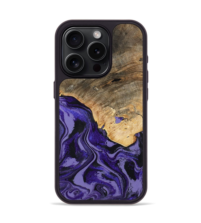 iPhone 15 Pro Wood Phone Case - Leona (Purple, 801893)