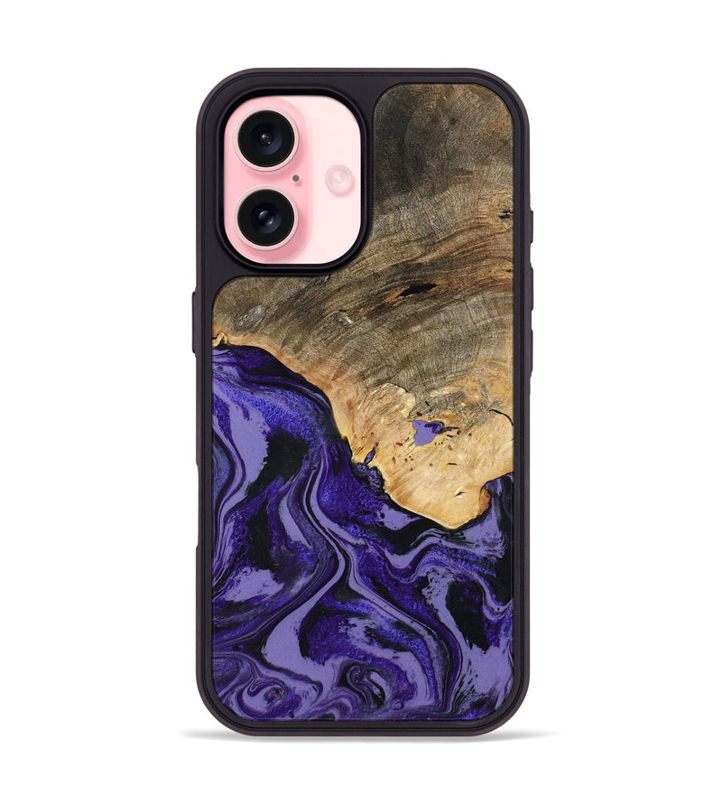 iPhone 16 Wood Phone Case - Leona (Purple, 801893)