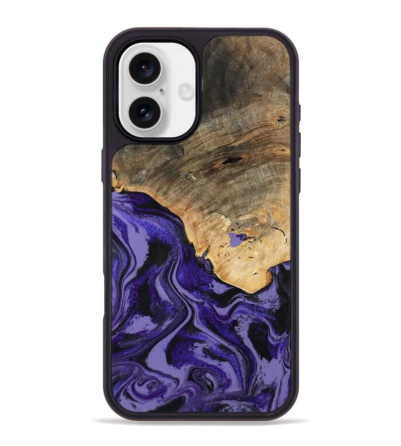 iPhone 16 Plus Wood Phone Case - Leona (Purple, 801893)