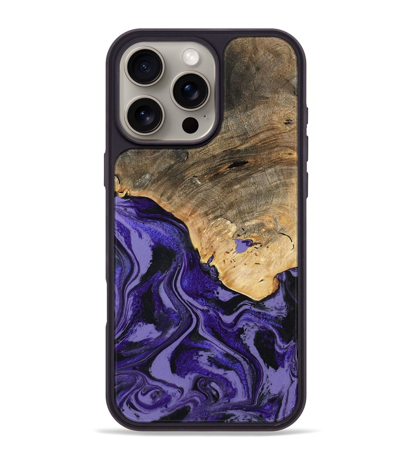 iPhone 16 Pro Max Wood Phone Case - Leona (Purple, 801893)
