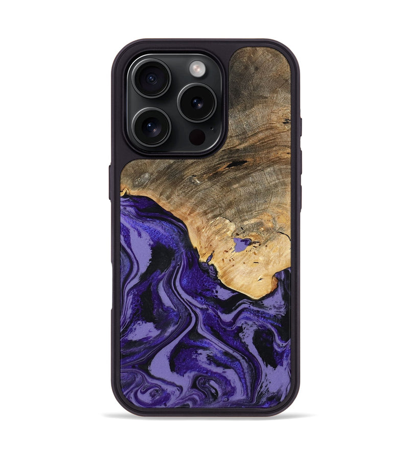 iPhone 16 Pro Wood Phone Case - Leona (Purple, 801893)